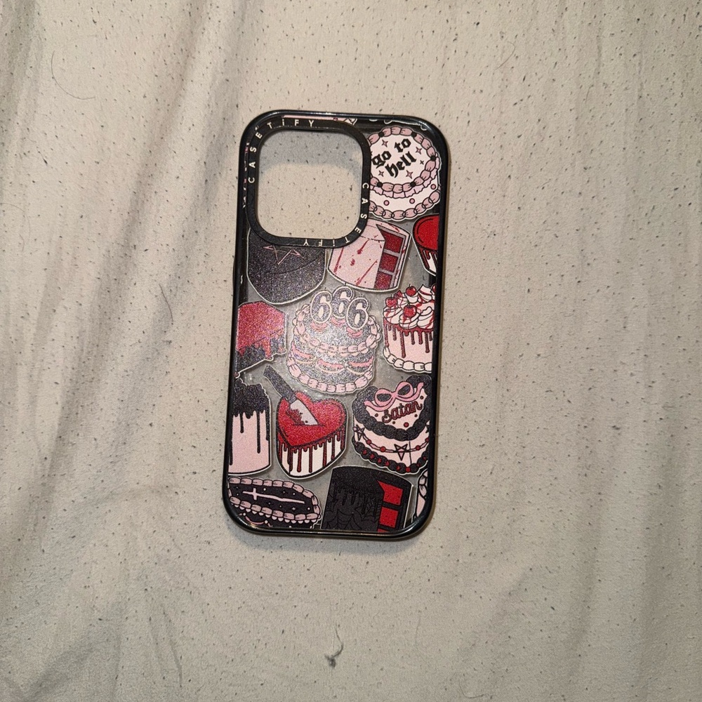 Casetify Cake Design Phone Case - Red and Black